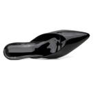 Mule Feminino Verniz Salto Fino Baixo Bico Fino Mule Feminino Verniz Salto Fino Baixo Bico Fino