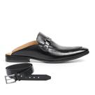 Mule Masculino Preto em Couro + Cinto 94885