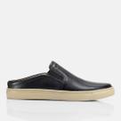 Mule Masculino Sapatênis Em Couro Tênis Casual Slip on Design Moderno Prático Macio Preto Lecas