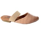 Mule Rosé Animal Print Crocco Elástico Marca Siá Bella