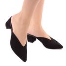 Mule Scarpin Salto baixo grosso Bloco Detalhe em V Mule Scarpin Salto baixo grosso Bloco Detalhe em V