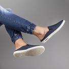 Mule Slip On Urban Casual Marinho Lona Macio Dia Dia Mule Slip On Urban Casual Marinho Lona Macio Dia Dia