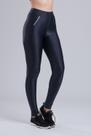 Mulher Elástica Sport Legging Zíper Reflect Grafite