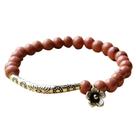 Mulheres Multicolor Beads Shape Metal Stitching Bracelet