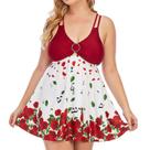 Mulheres Plus Size Floral Print Split Swimsuit Biquíni Beachwear Swimwear Suit Saia