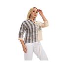 Mulheres plus size tecido primavera e outono camisa elegante