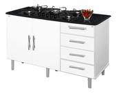 Multi Buffet aparador Balcão Bucareste retrô 1 gaveta alto cor Branco brilho