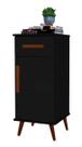Multi Buffet aparador Balcão Bucareste retrô 1 gaveta alto cor Preto fosco