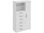 Multi Comoda Maraba 1 Porta 6 Gavetas Branco Santos Andira