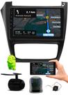 Multimídia Android 9" Fox Spacefox Crossfox 2014 a 2020 Comando Volante Android Auto CarPlay + Câmera Ré - Preto