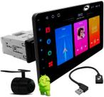 Multimídia Android H-tech HT-8025CA Carcaça 1 Din Tela 10" Rotatitva Qled Android Auto Car Play + Câmera Ré
