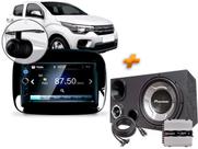 Multimídia Mp5 Fiat Mobi + Câmera + Moldura + Caixa Trio + Modulo Taramps