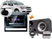 Multimídia Mp5 Fiat Palio + Câmera + Moldura + Caixa Trio + Modulo Taramps