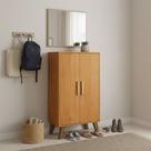 Multiuso 2 Portas Armário Moderno Sapateira Com Prateleiras Pés Palito Mob - Diversas Cores Cor: Nature Multiuso 2 Portas Armário Moderno Sapateira Com Prateleiras Pés Palito Mob - Diversas Cores Cor: Nature