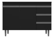 Multiuso Balcão Andreia 100cm S/tampo 3gvts 2pts -Preto