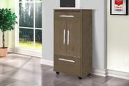 Multiuso/Bancada/Balcão/Organizador Montana Com 2 Portas e 2 gavetas Com Puxadores Cromados e Pés em ABS Cor Amêndoa
