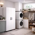 Multiuso Clean Para Lavanderia Organizador de Produtos 2 Portas MDF Estilo Moderno Cor Branco Multiuso Clean Para Lavanderia Organizador de Produtos 2 Portas MDF Estilo Moderno Cor Branco