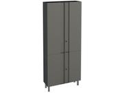 Multiuso Lavanderia Armário Multibox Aço 4 Portas c/Chave 80x193cm Preto/Cinza - Telasul Multiuso Lavanderia Armário Multibox Aço 4 Portas c/Chave 80x193cm Preto/Cinza - Telasul