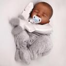 Muñeco Reborn Bebé CHAREX 46cm Niño Afroamericano con Accesorios