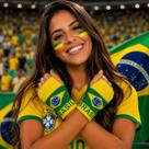 Munhequeira Brasil Esportiva com Bandeira Faixa de Pulso para Torcida, Esportes e Eventos