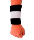 Munhequeira Esportiva Toalha 15cm Cor Preta e Branca 1 Unidade