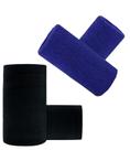 Munhequeira Toalha 15cm Pack 2 Pares Cores Preta e Azul