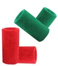 Munhequeira Toalha 15cm Pack 2 Pares Cores Vermelha e Verde