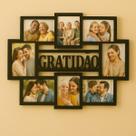 Mural Painel Quadro de Fotos Gratidão em MDF Preto para 8 Fotos 10x15 cm com Fita Dupla Face Decorativo Parede Universo Mural Painel Quadro de Fotos Gratidão em MDF Preto para 8 Fotos 10x15 cm com Fita Dupla Face Decorativo Parede Universo