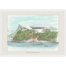 Museu de Arte Contemporânea MAC Niterói Arte Aquarela para Quadro Decorativo A4