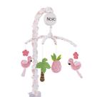 Musical Mobile NoJo Tropical Flamingo com flamingos rosa de pelúcia