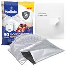 Mylar Bags Wallaby 50 unidades, 500 mL, 10 mil mais espessos, armazenamento de alimentos
