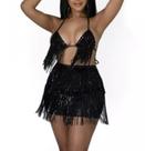 N-A1706-Conjunto Feminino Festa Balada Sexy Top Cropped Saia 657q