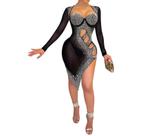 N-B0202-Vestido Bordado Pedraria Luxo Festa Balada Plus Size Y71