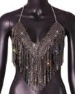 N-B0438- Top Cropped Blusa Strass Brilho Franja Festa Revellion C6 N-B0438- Top Cropped Blusa Strass Brilho Franja Festa Revellion C6