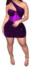 N-B0604-Vestido Festa Balada Sexy Ombro Só Colado Luxo Brilho A345