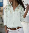 N-F0401-Camisa Blusa Social Elegante Evangélica Floral Plus Size 20m