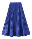 N-F3712-Saia Feminina Plissada Chique Luxo Festa Elegante Solta M38
