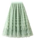 N-F3723-Saia Longa Feminina Camada Tule Lisa Festa Presente Tipo Bolo Disponível em várias cores