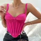 N-G0101- Top Cropped Corset Corpete Palhetas Balada Carnaval Xu92