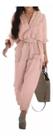 N-H2507-Macacão Solto Comfy Soltinho Wide Cinto Bolso Plus Size S001