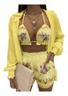 N-I0310-Conjunto Feminino Chique Short Blusa Top Verão Florido 301z N-I0310-Conjunto Feminino Chique Short Blusa Top Verão Florido 301z