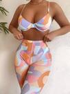 N-J2602-Bikini Biquíni Estampado Aro Saída De Praia Lançamento 86m