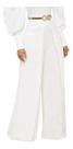 N-K0101-Calça Feminina Social Branca Alfaiataria Pantalona Luxo 338r