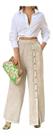 N-K0401-Calça Feminina Social Alfaiataria Botões Pantalona 383r