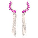 N-L1922-Brinco Feminino Longo Ear Cuff Strass Zirconia Franja Luxo Festa Noiva Formatura Namorada Debutante Presente N-L1922-Brinco Feminino Longo Ear Cuff Strass Zirconia Franja Luxo Festa Noiva Formatura Namorada Debutante Presente