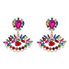 N-L1923-Brinco Feminino Olho Grego Colorido Strass Zirconia Festa Halloween Festivais De Música Presente Brilho