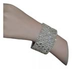N-L2048-Pulseira Bijuteria Festa Luxo Bracelete Largo Vazado 16s05