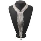 N-L2201-Colar Bijuteria Festa Luxo Maxi Longo Gravatinha M27