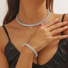 N-L3216-Conjunto Feminino Colar e Bracelete Marquise Strass Zirconia Brilhante Festa Casamento Noiva Minimalista Moderno N-L3216-Conjunto Feminino Colar e Bracelete Marquise Strass Zirconia Brilhante Festa Casamento Noiva Minimalista Moderno