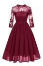 N0227-Vestido Midi Tule Renda Bordado Rodado Festa Madrinha Casamento Plus Size